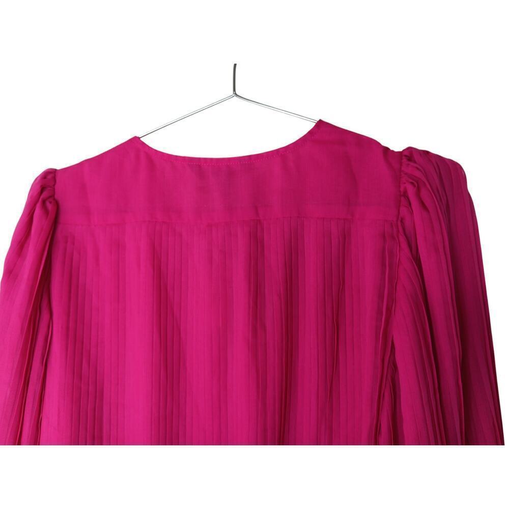 New Banana Republic Women’s Hot Pink Pleated Blouse Top Long Sleeve Size S $150 - Picture 9 of 12
